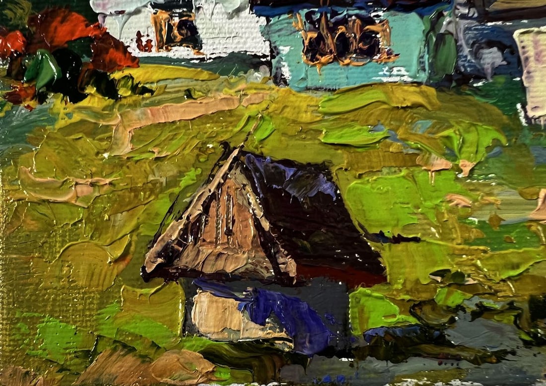 Oil painting Quiet village courtyard Oksana Ivanyuk - 6