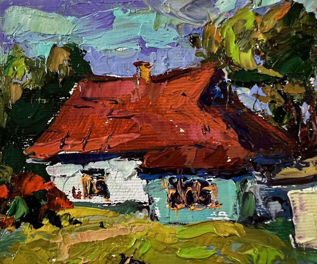 Oil painting Quiet village courtyard Oksana Ivanyuk - 7