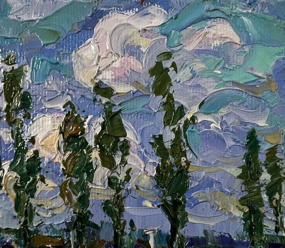 Oil painting Clouds over the village Oksana Ivanyuk - 4