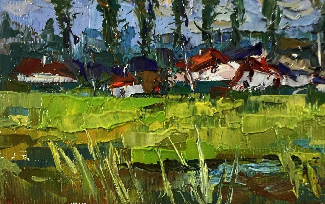 Oil painting Clouds over the village Oksana Ivanyuk - 6