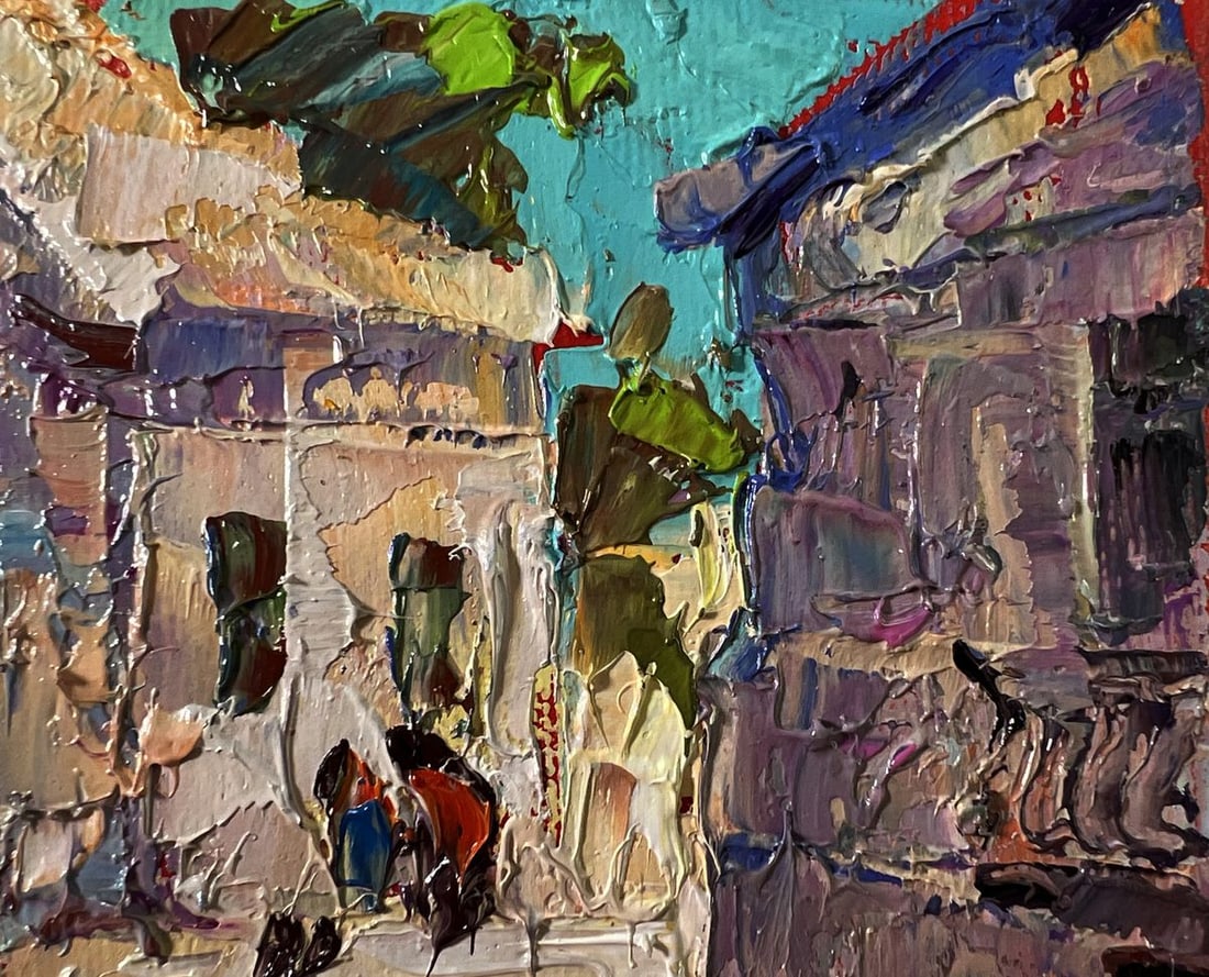 Oil painting Busy city street Oleksiy Ivanyuk - 4