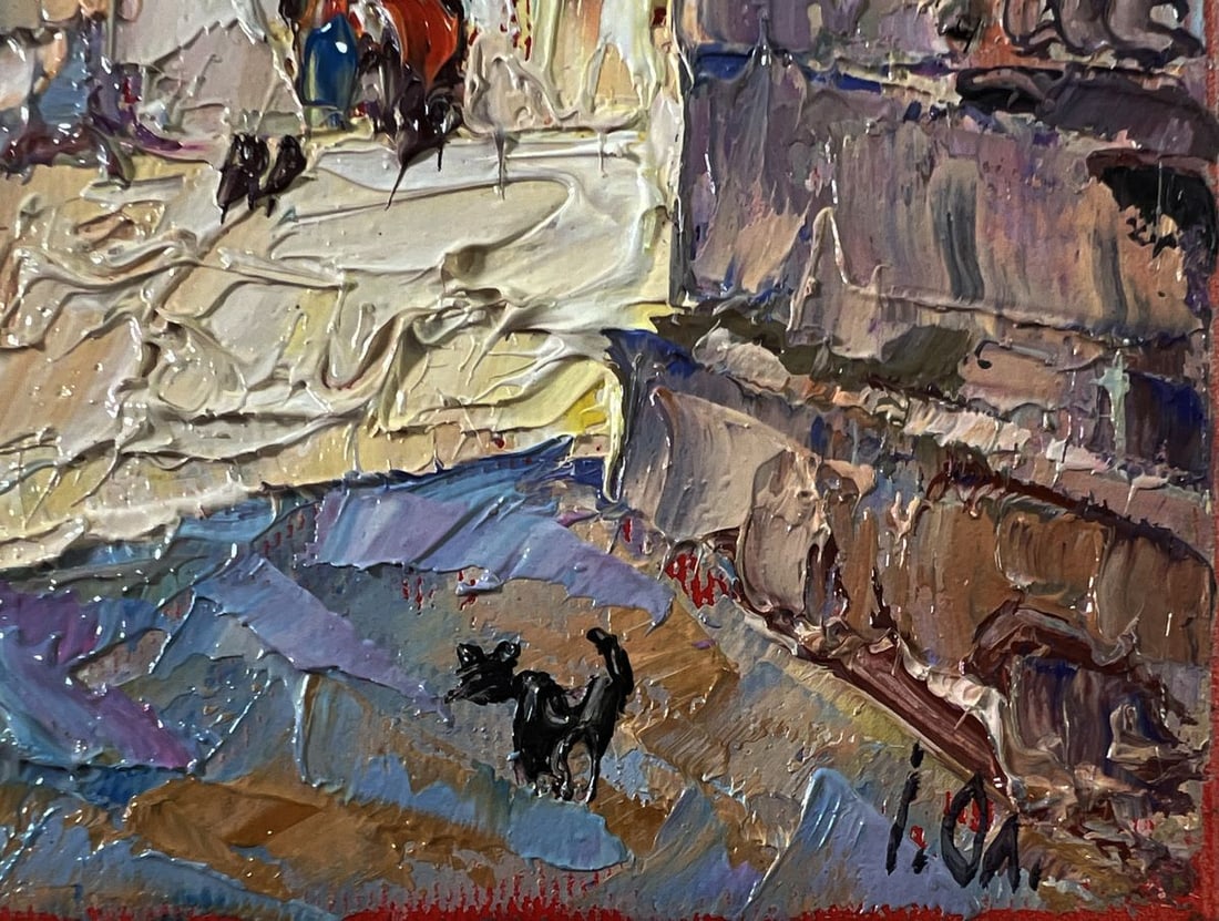 Oil painting Busy city street Oleksiy Ivanyuk - 5