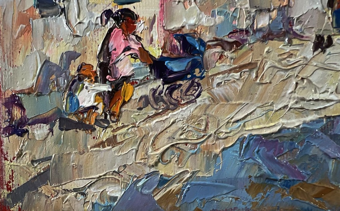 Oil painting Busy city street Oleksiy Ivanyuk - 6