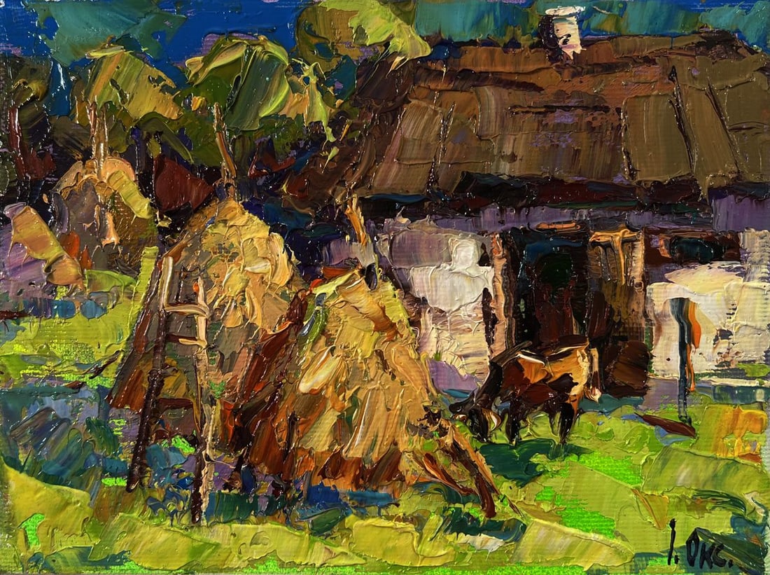 Oil painting Quiet village days Oksana Ivanyuk - 3
