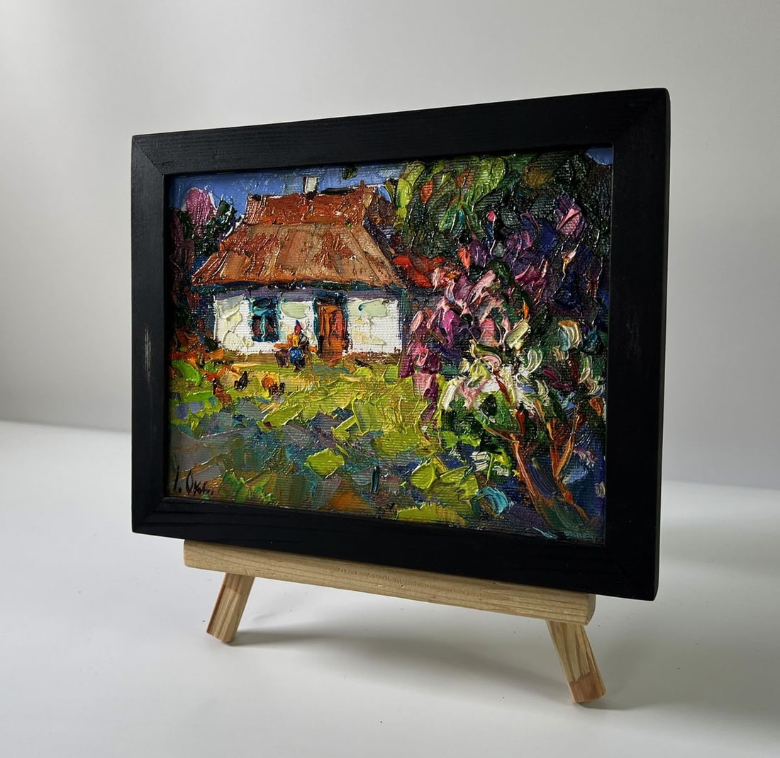 Oil painting A flowering bush in the garden Oksana Ivanyuk - 2