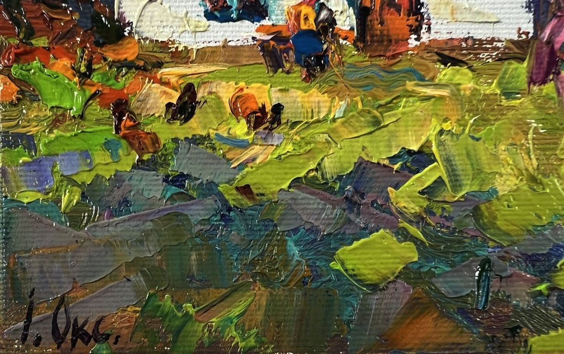 Oil painting A flowering bush in the garden Oksana Ivanyuk - 6