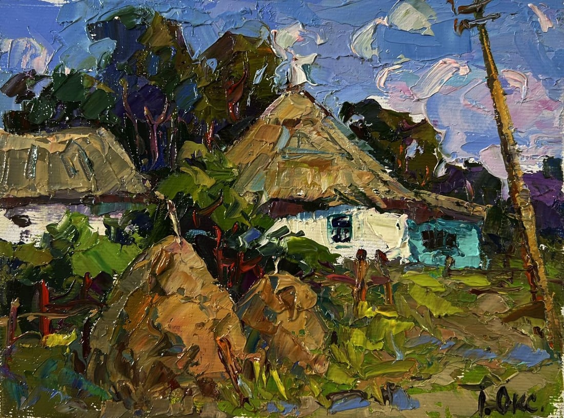 Oil painting Summer village Oksana Ivanyuk - 3