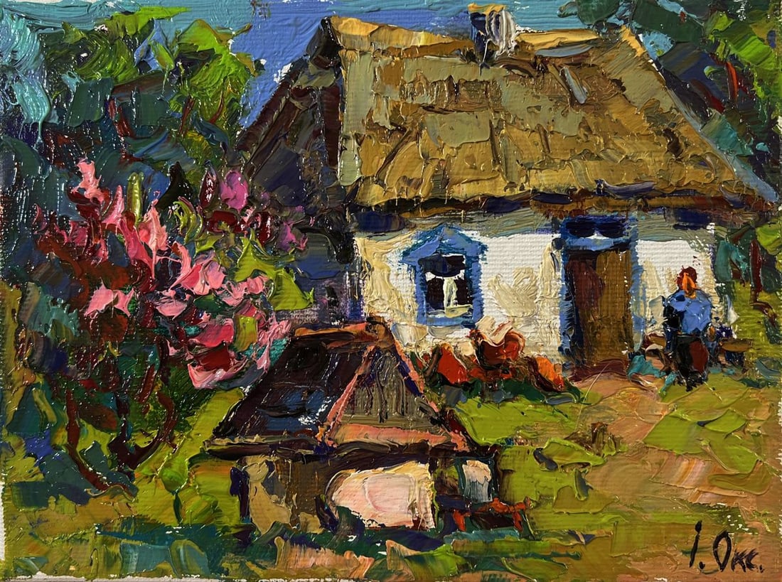 Oil painting Spring in the village Oksana Ivanyuk - 3