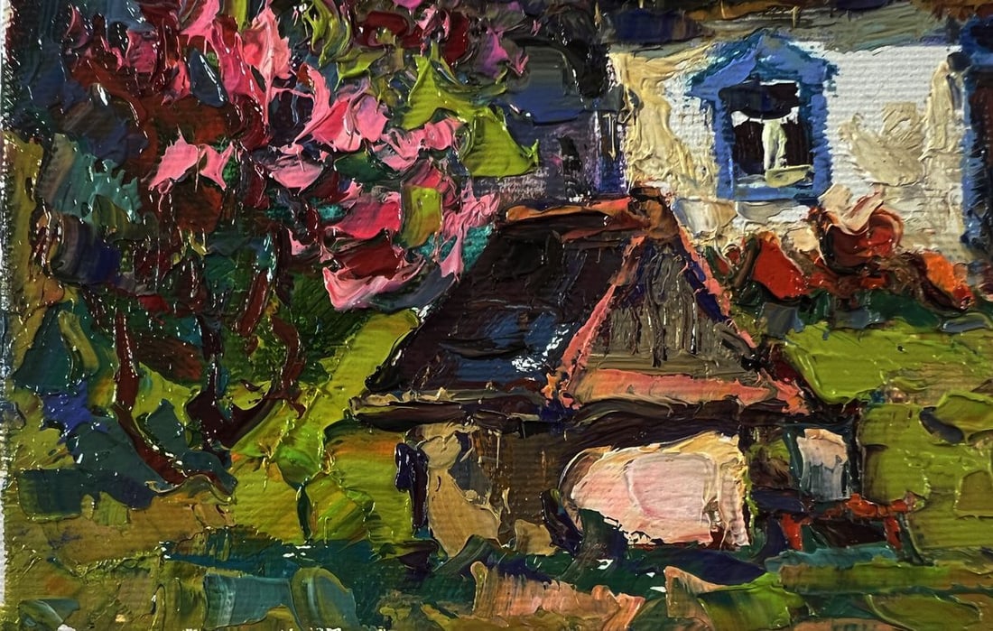 Oil painting Spring in the village Oksana Ivanyuk - 6