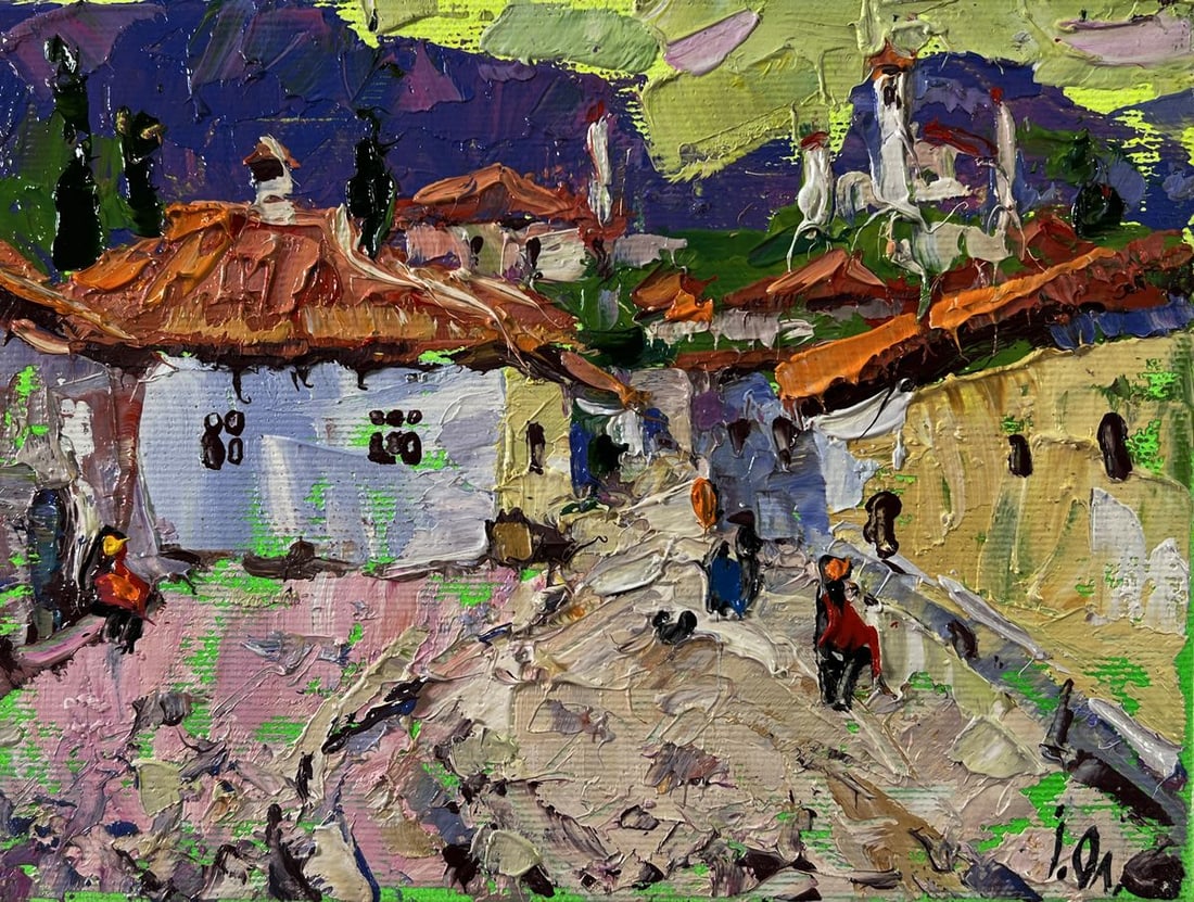 Oil painting Old residential town Oleksiy Ivanyuk - 3