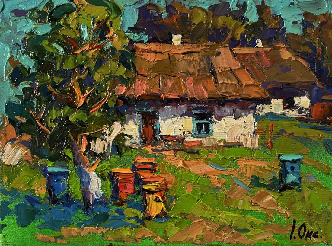 Oil painting Apiary in the yard Oksana Ivanyuk - 3
