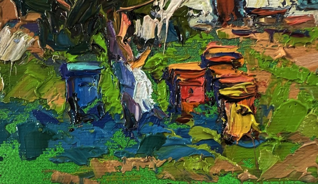 Oil painting Apiary in the yard Oksana Ivanyuk - 6