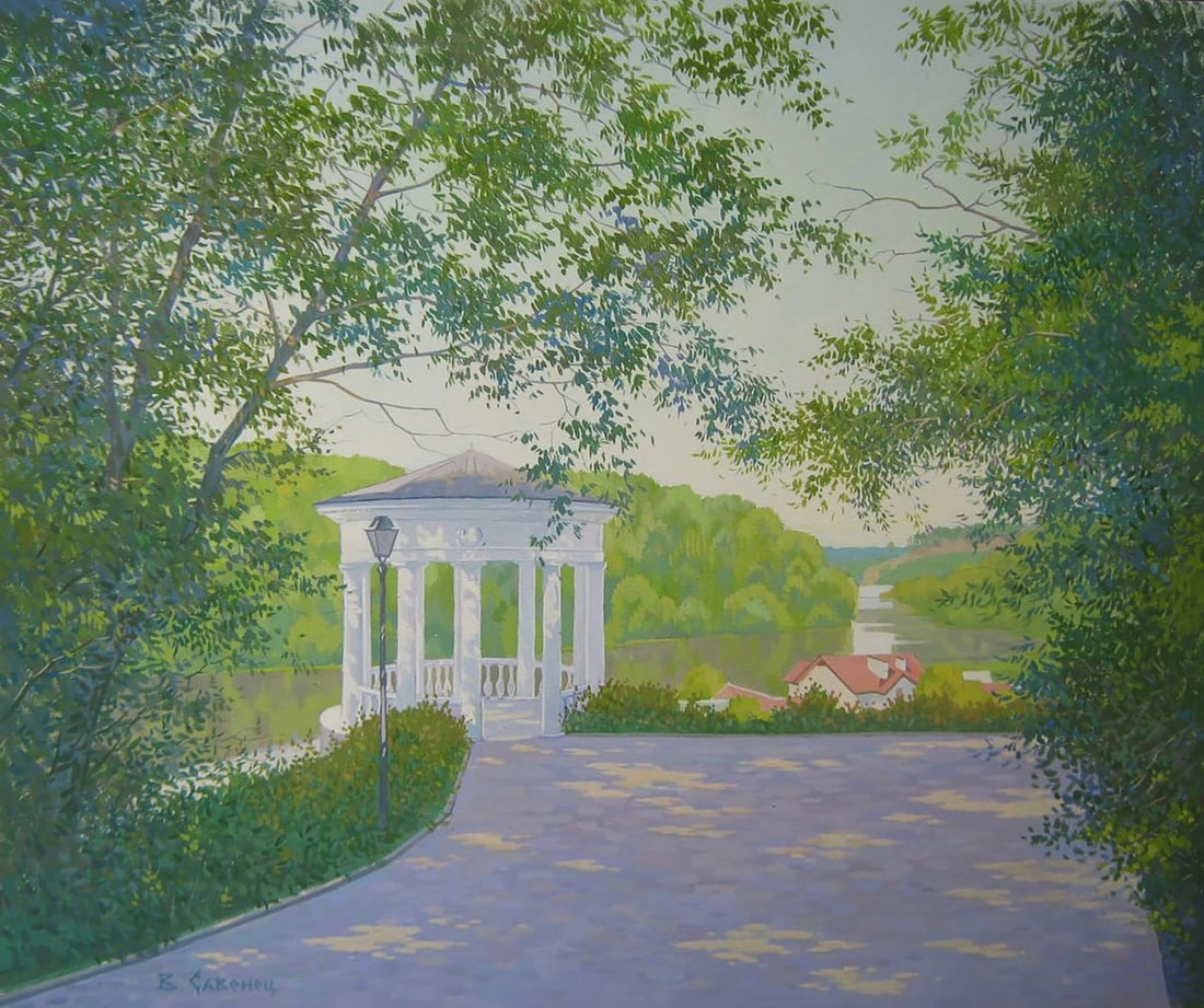 Oil painting Morning in the city park Valery Savenets: Title: Oil painting Morning in the city park Valery Savenets Description: No.Sav 382*** ABOUT THIS PAINTING **** TITLE: "Morning in the city park"* ARTIST: Valery Savenets* SIZE: 50x60
