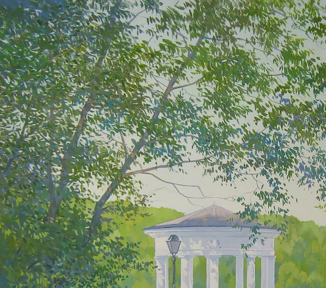 Oil painting Morning in the city park Valery Savenets - 4