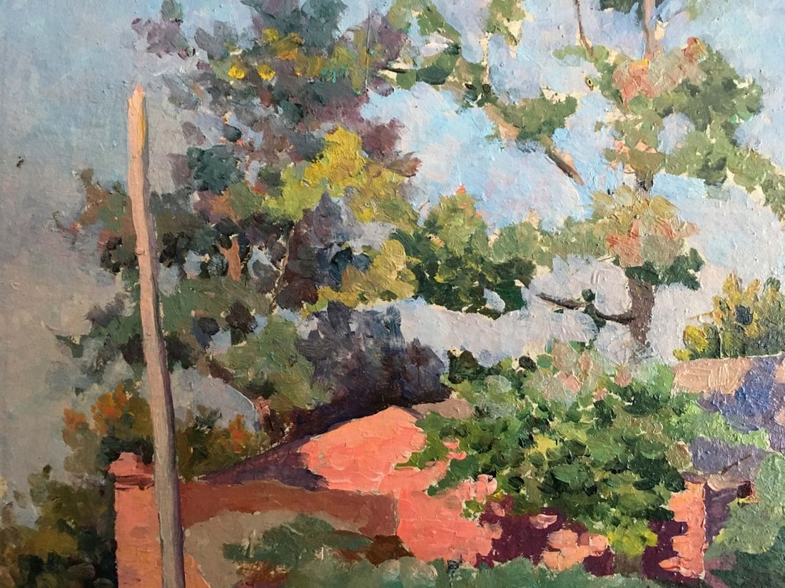 Oil painting Landscape with a house - 5