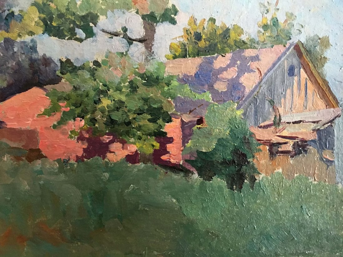 Oil painting Landscape with a house - 6