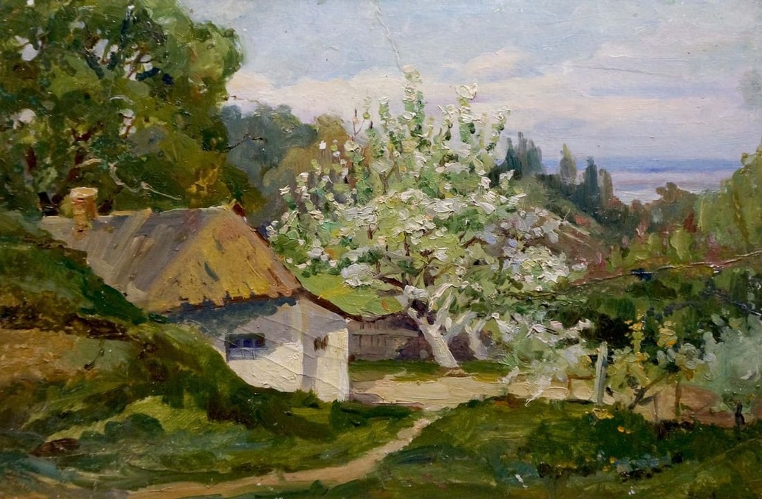 Oil painting In the village - 2