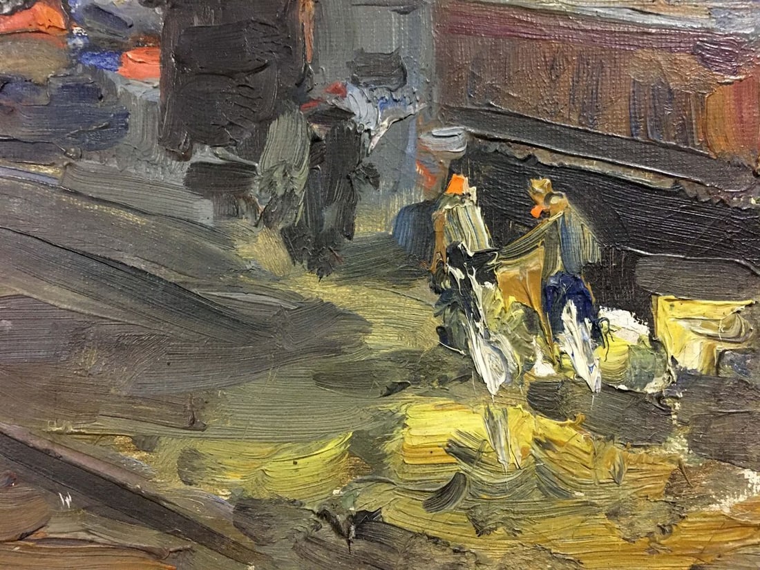 Oil painting At the station - 7