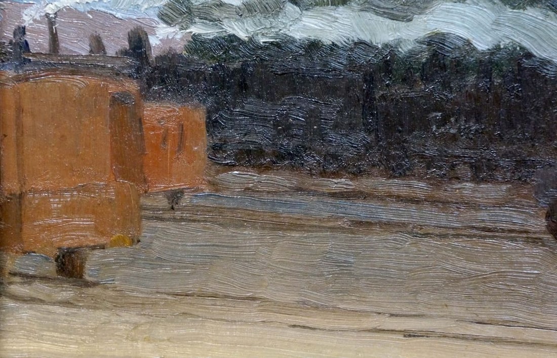 Oil painting At the station - 2