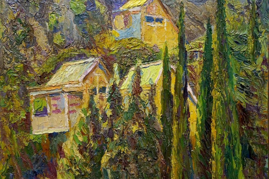 Oil painting Landscape with mountain - 3