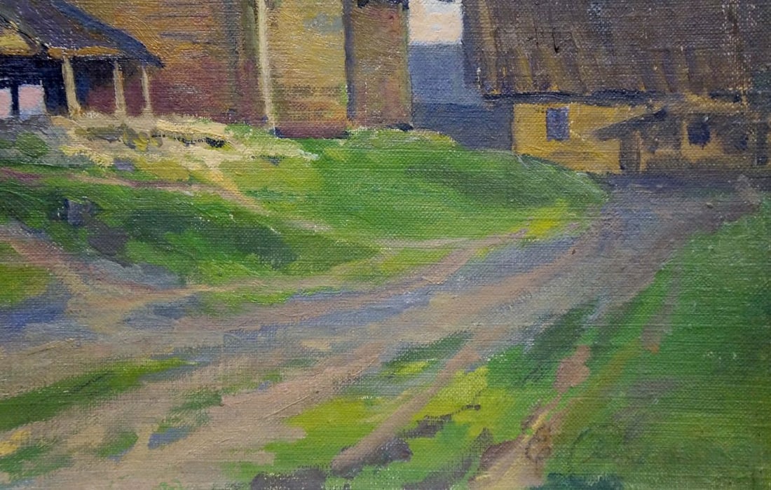 Oil painting Village landscape - 5