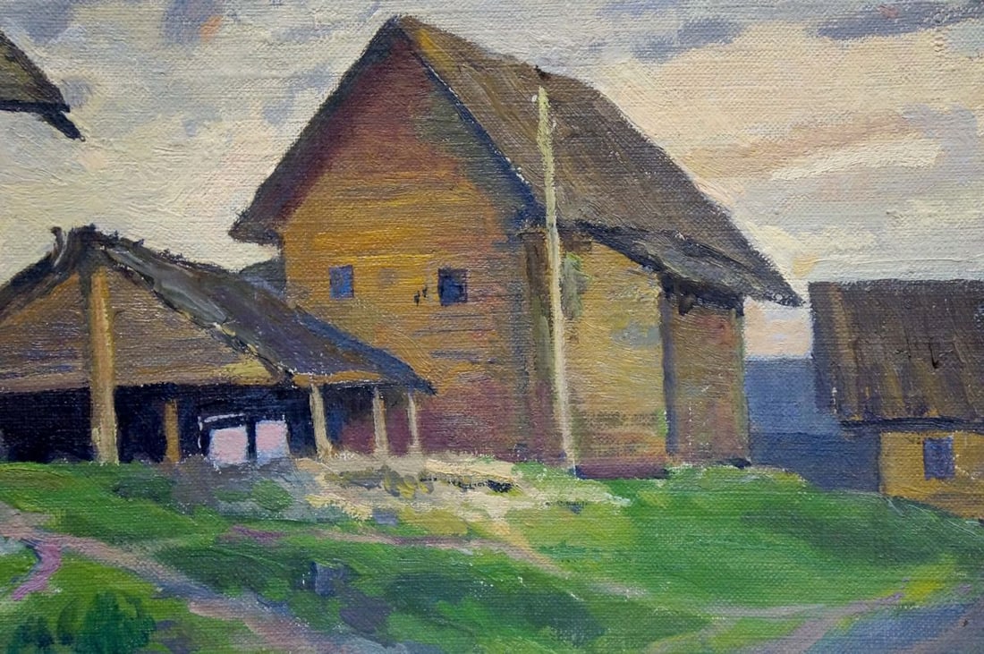 Oil painting Village landscape - 6