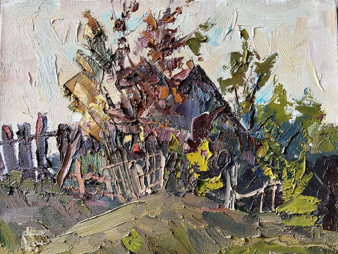 Oil painting Abandoned village Kapotenko Ivan Ivanovich: Title: Oil painting Abandoned village Kapotenko Ivan Ivanovich Description: No.Gap 5 *** ABOUT THIS PAINTING *** * TITLE: "Abandoned village" * ARTIST: Kapotenko Ivan Ivanovich * SIZE: 40x45 cm/'15.74
