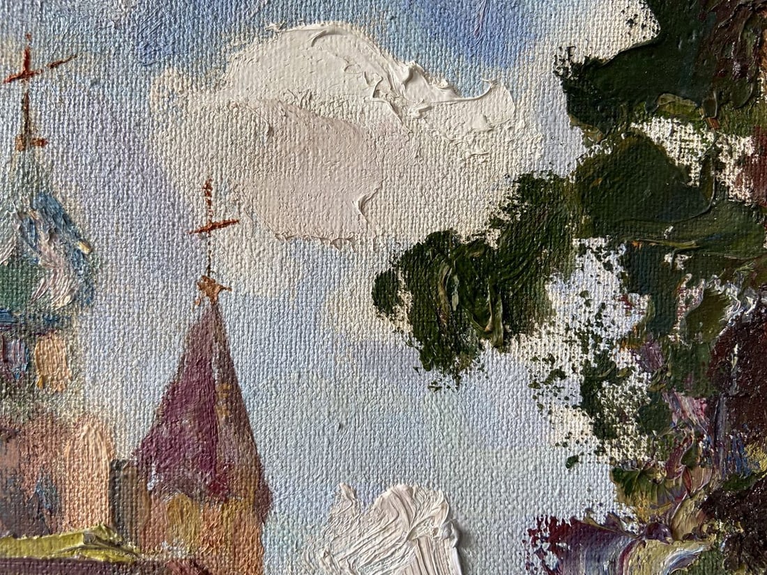 Oil painting Landscape with a church Kapotenko Ivan Ivanovich - 3