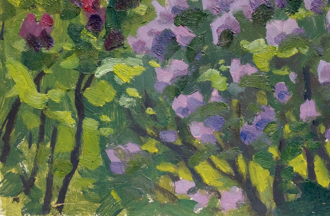 Oil painting Trees in the garden Yuri Ivanovich Khimich - 2