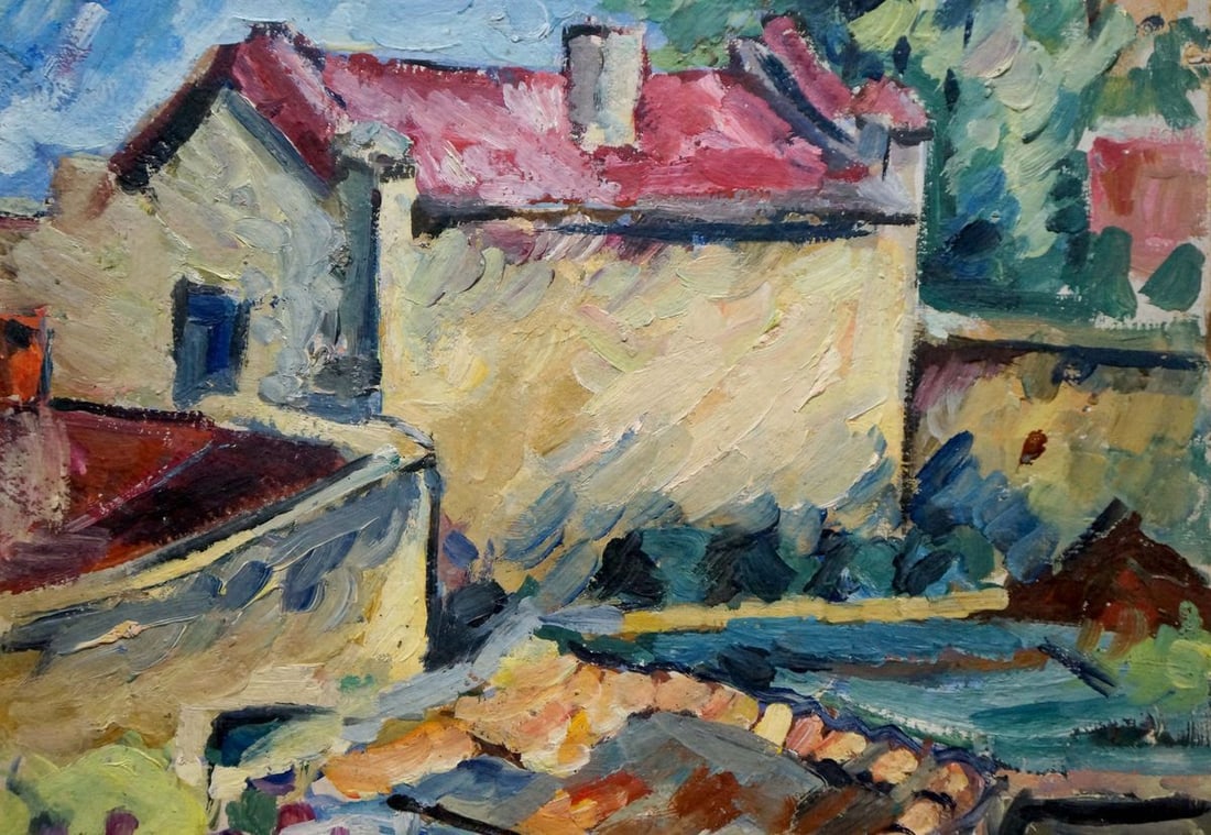 Oil painting City landscape Sergei Arsenievich Vinogradov - 3