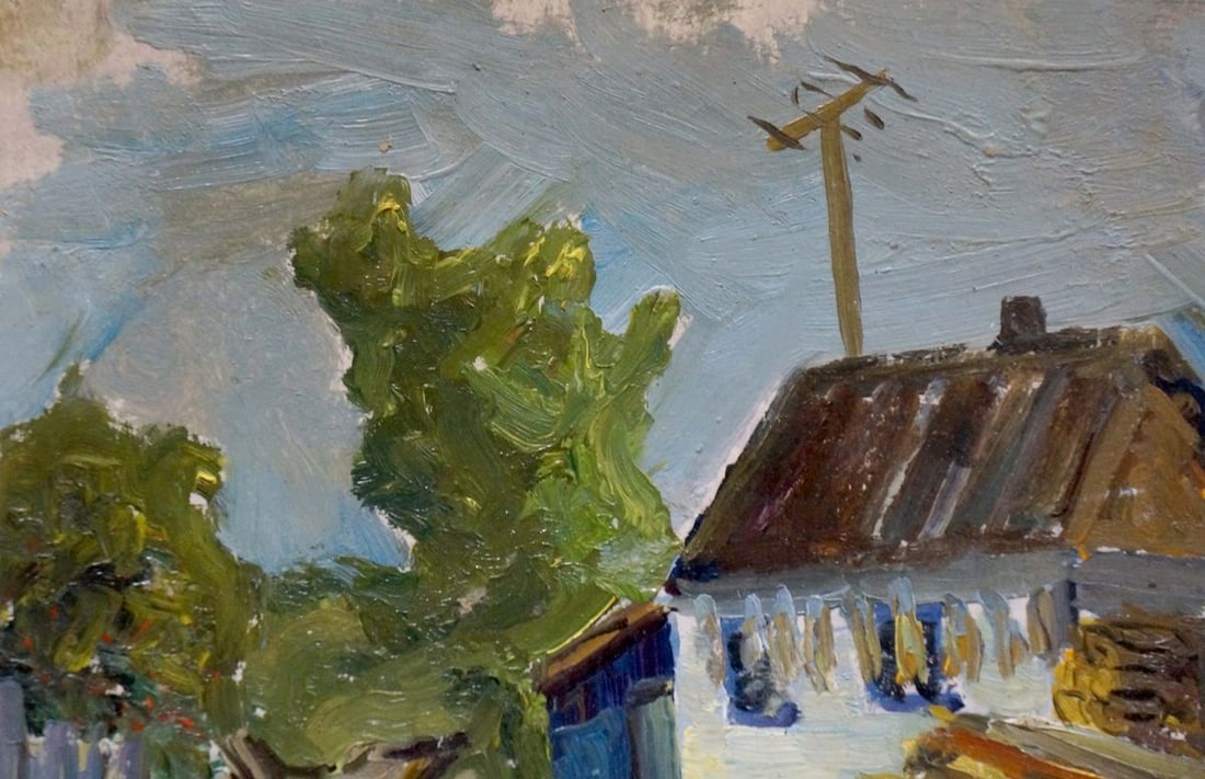 Oil painting Village landscape - 3