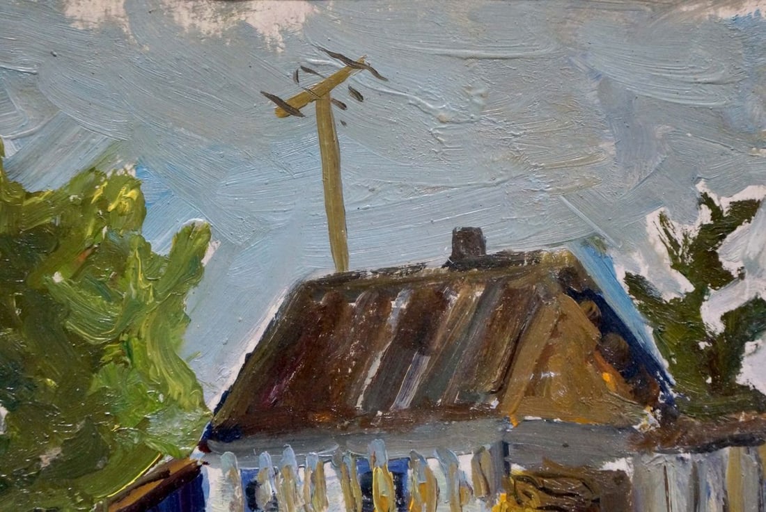 Oil painting Village landscape - 4