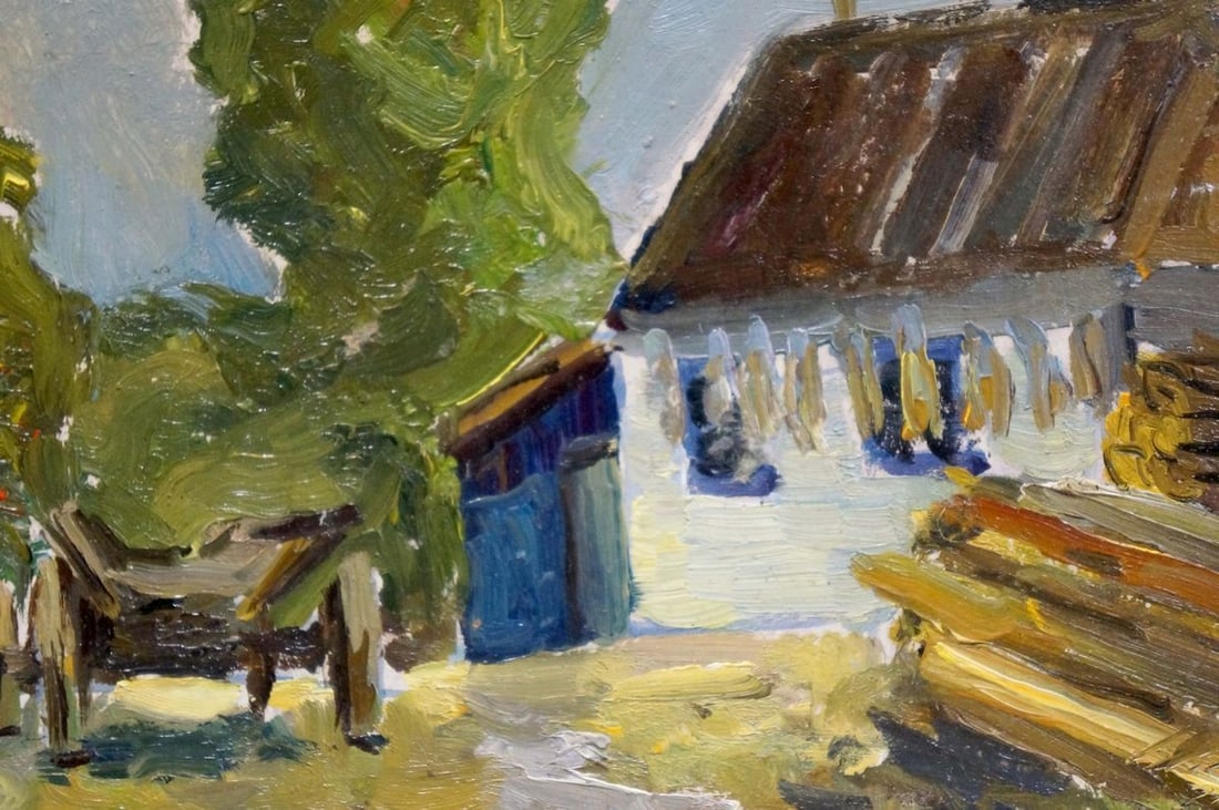 Oil painting Village landscape - 6