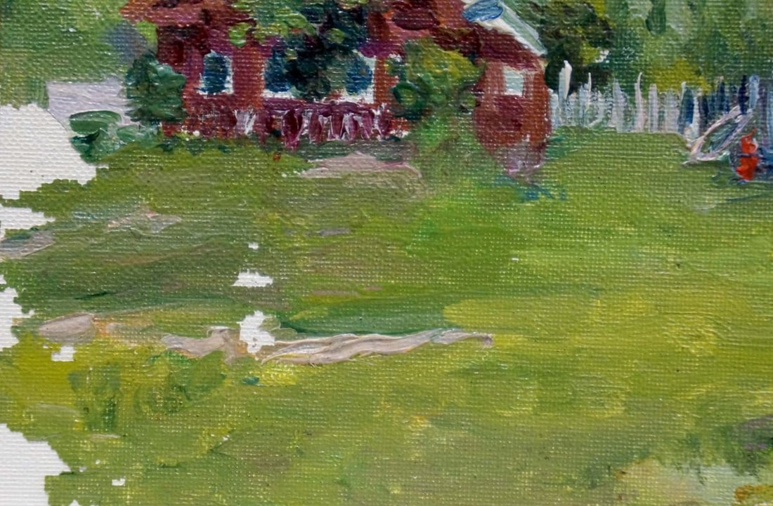 Oil painting Village landscape Dmitry Lednev - 2