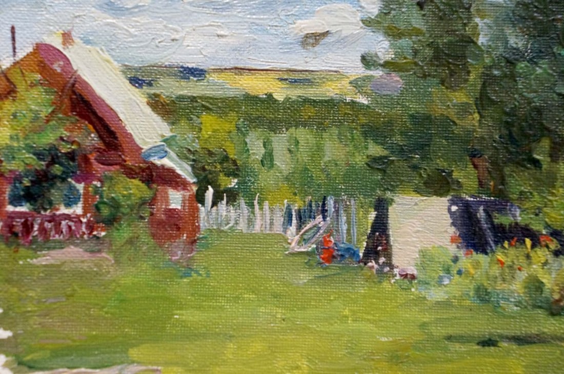 Oil painting Village landscape Dmitry Lednev - 6