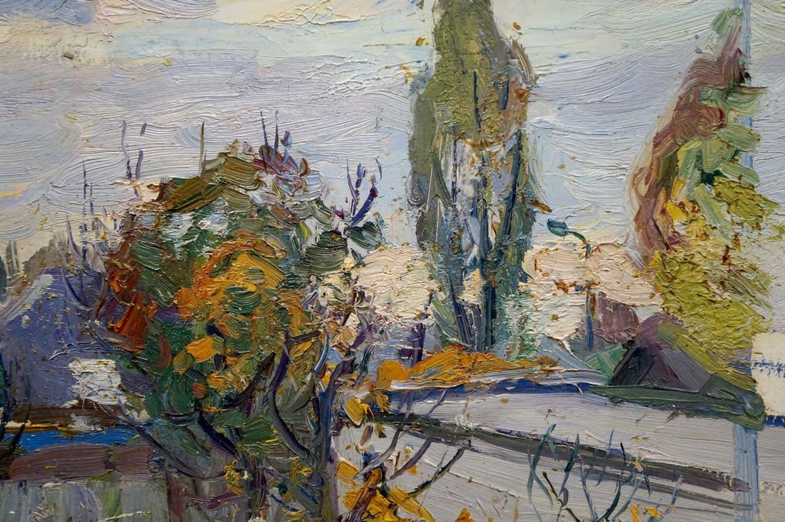 Oil painting Autumn landscape Gantman Moisey Faibovich - 6