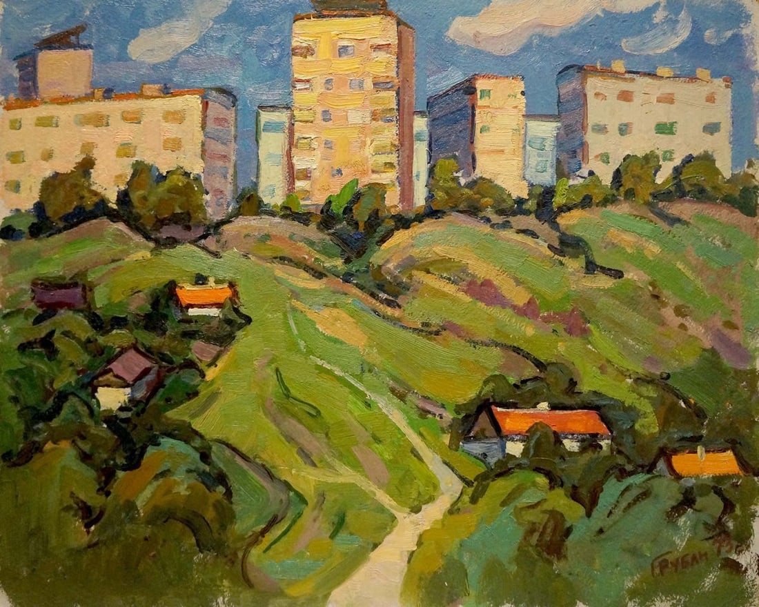 Oil painting Urban landscape Ruban Grigory Savelievich (1 of 8)