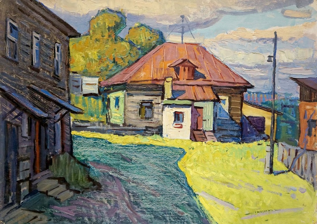 Oil painting Country courtyard in summer Ruban Grigory Savelievich (1 of 8)