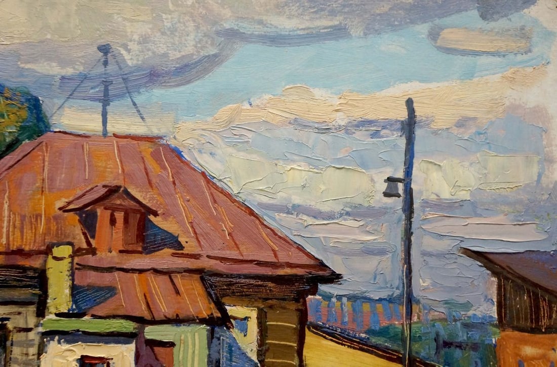 Oil painting Country courtyard in summer Ruban Grigory Savelievich - 4