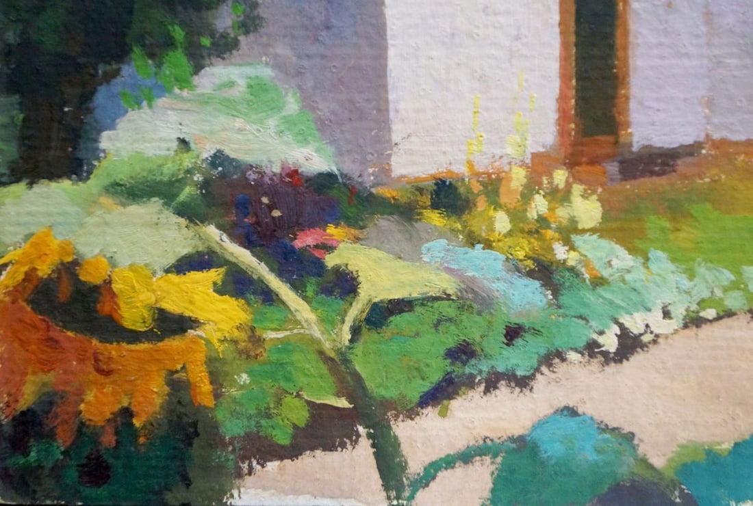 Oil painting Courtyard landscape - 2