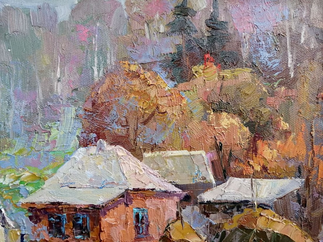 Oil painting Autumn vegetable garden Kalenyuk Oksana - 3