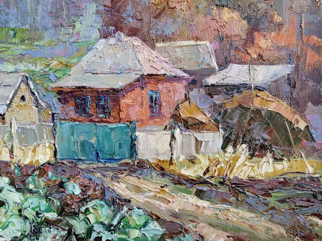Oil painting Autumn vegetable garden Kalenyuk Oksana - 6
