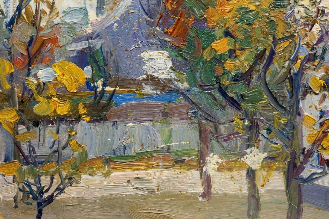 Oil painting Street landscape Gantman Moses Faybovich - 2