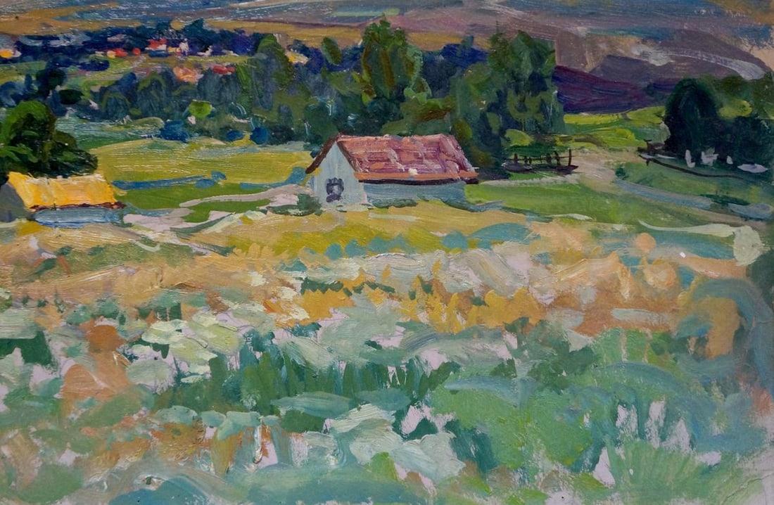 Oil painting Rural landscape Fomin Anatoly Nikiforovich - 5