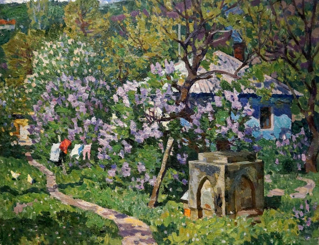 Oil painting Courtyard landscape Konovalov Yuri Alexandrovich (1 of 8)