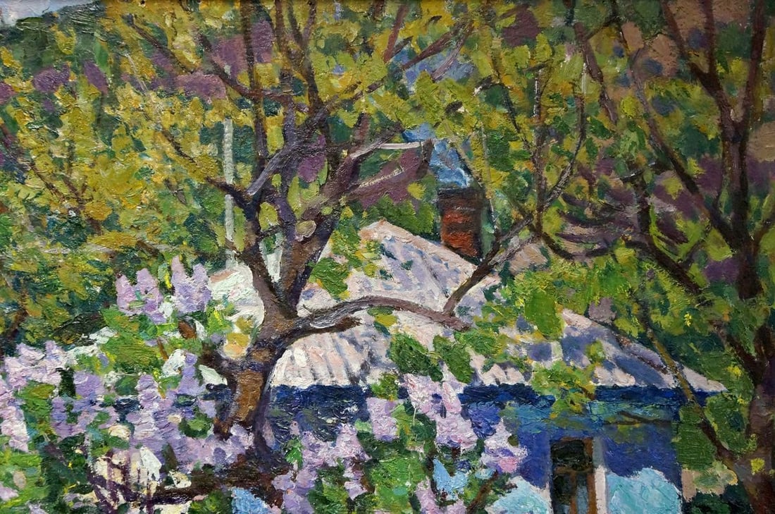 Oil painting Courtyard landscape Konovalov Yuri Alexandrovich - 4