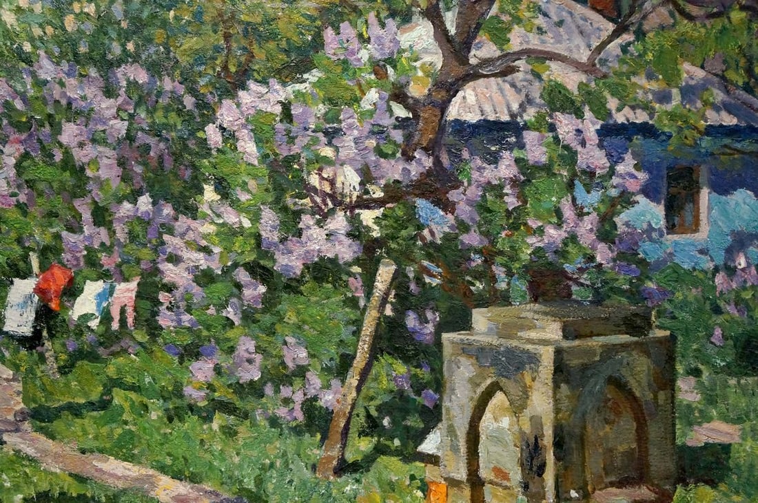 Oil painting Courtyard landscape Konovalov Yuri Alexandrovich - 6