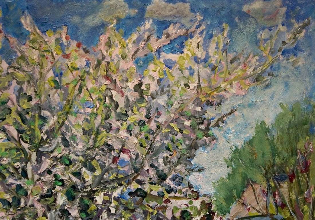 Oil painting A tree blooms in the yard Kisel Ivan Gordeevich - 4