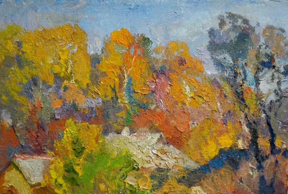 Oil painting Autumn landscape - 3