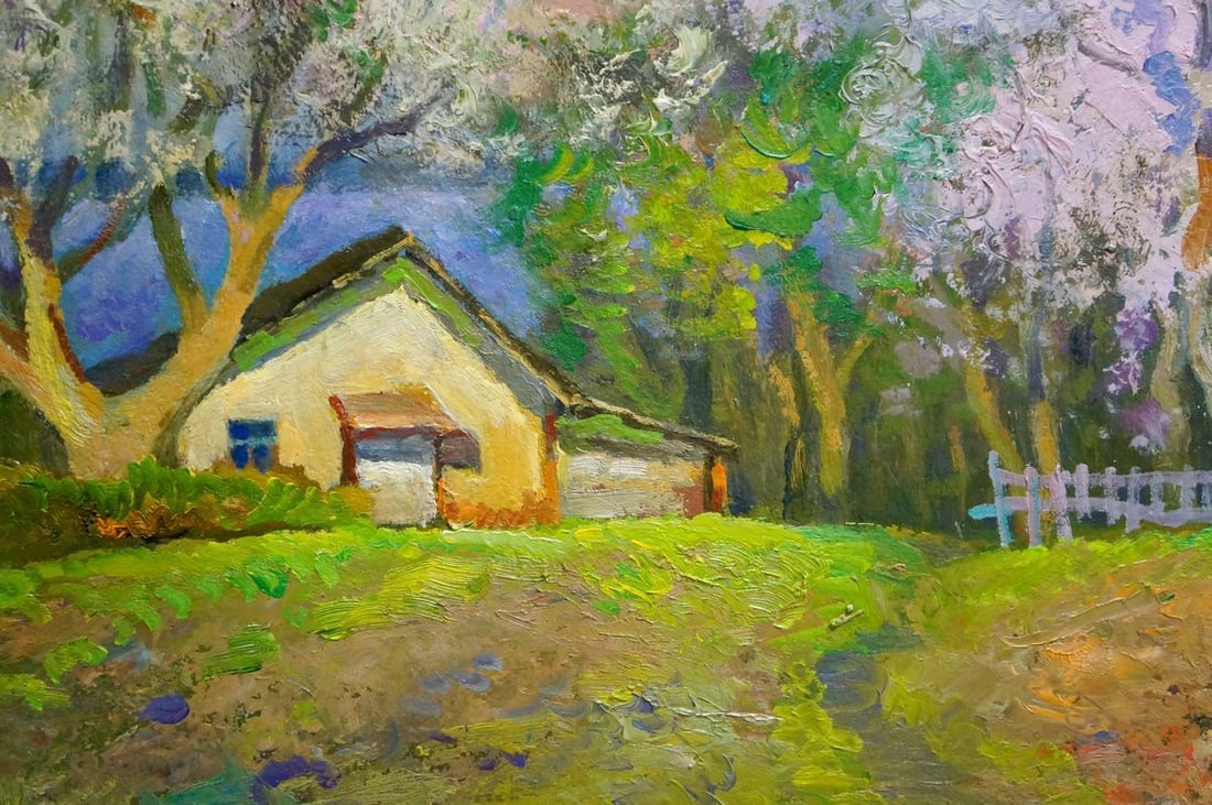 Oil painting Trees are blooming Mynka Alexander Fedorovich - 6